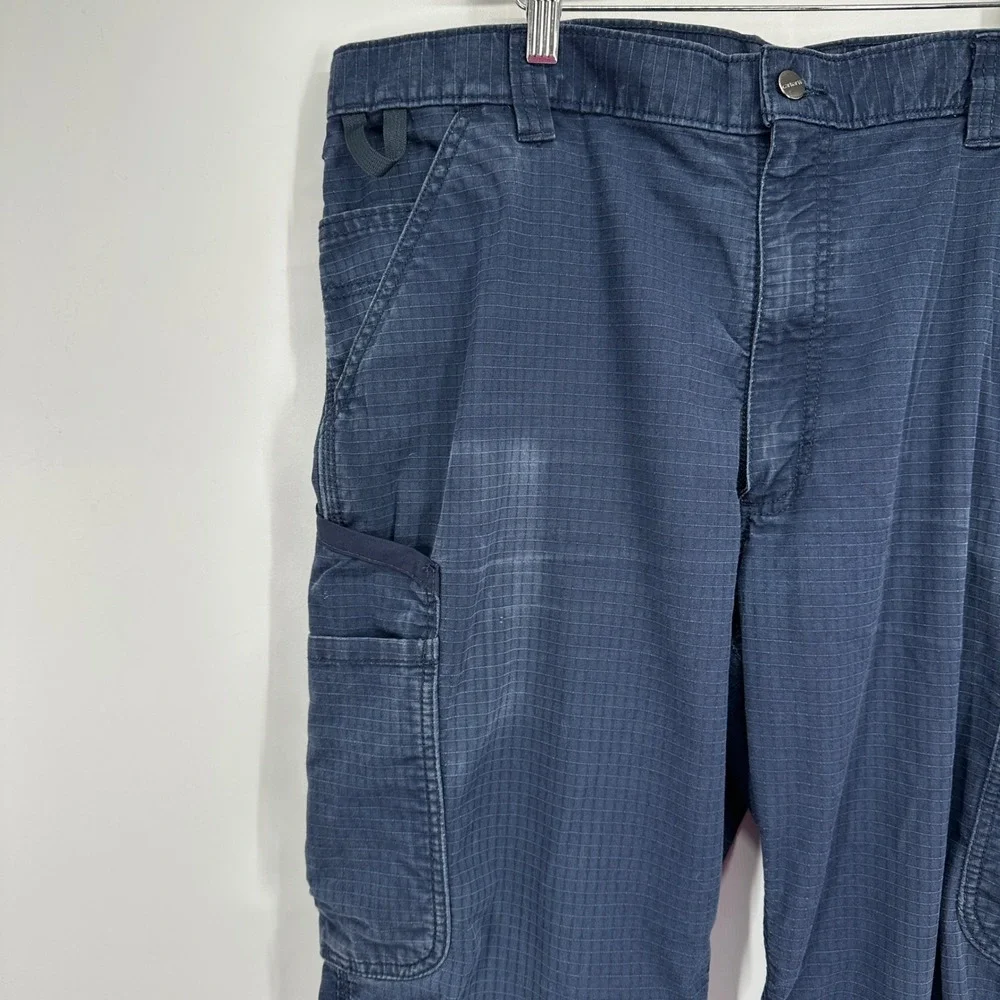 Carhartt Force Men's Navy Blue Ripstop Cargo Work Pants 40x30 Straight‎ Leg
